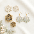 Folk Snowflake D Polymer Clay Cutter | Scandinavian Winter Earring Tool