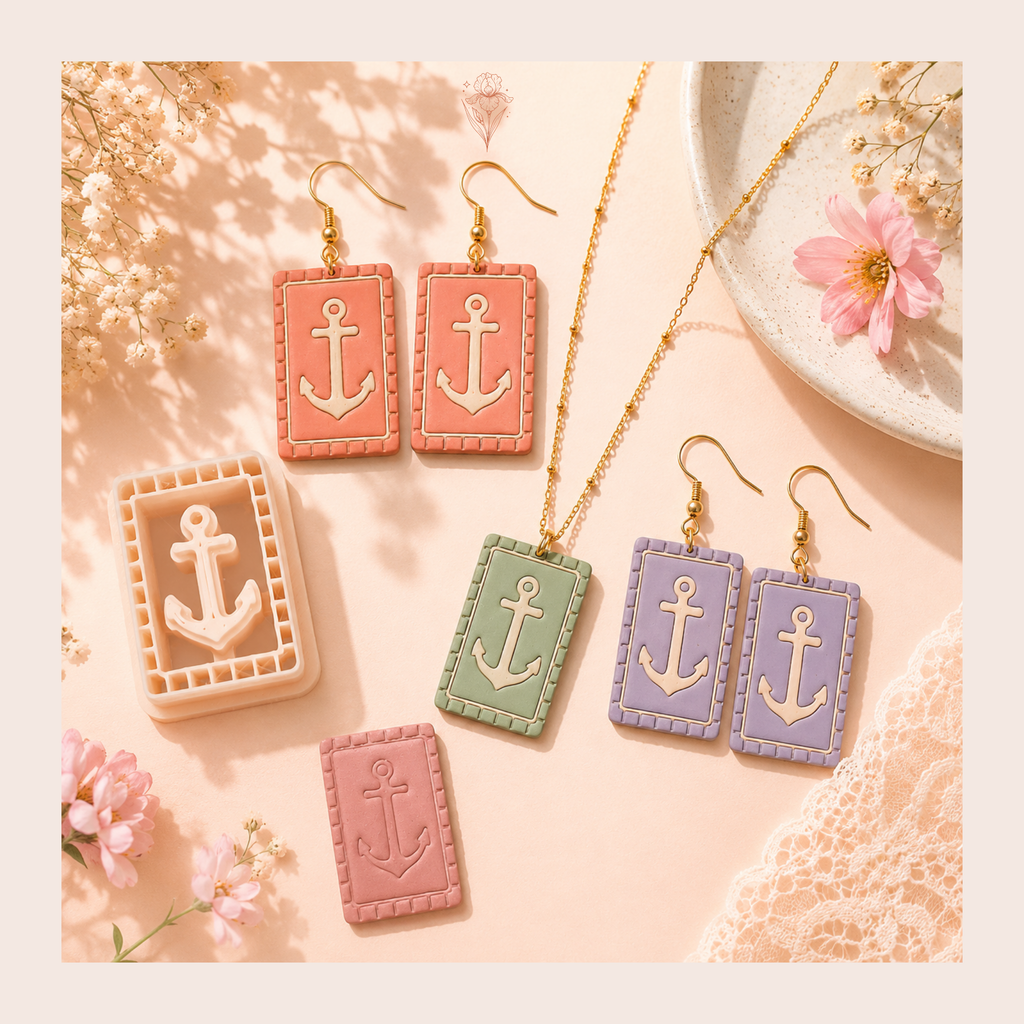 Frame Anchor Polymer Clay Cutter 25–45mm | Nautical Earring Cutter | IrisCrafts7