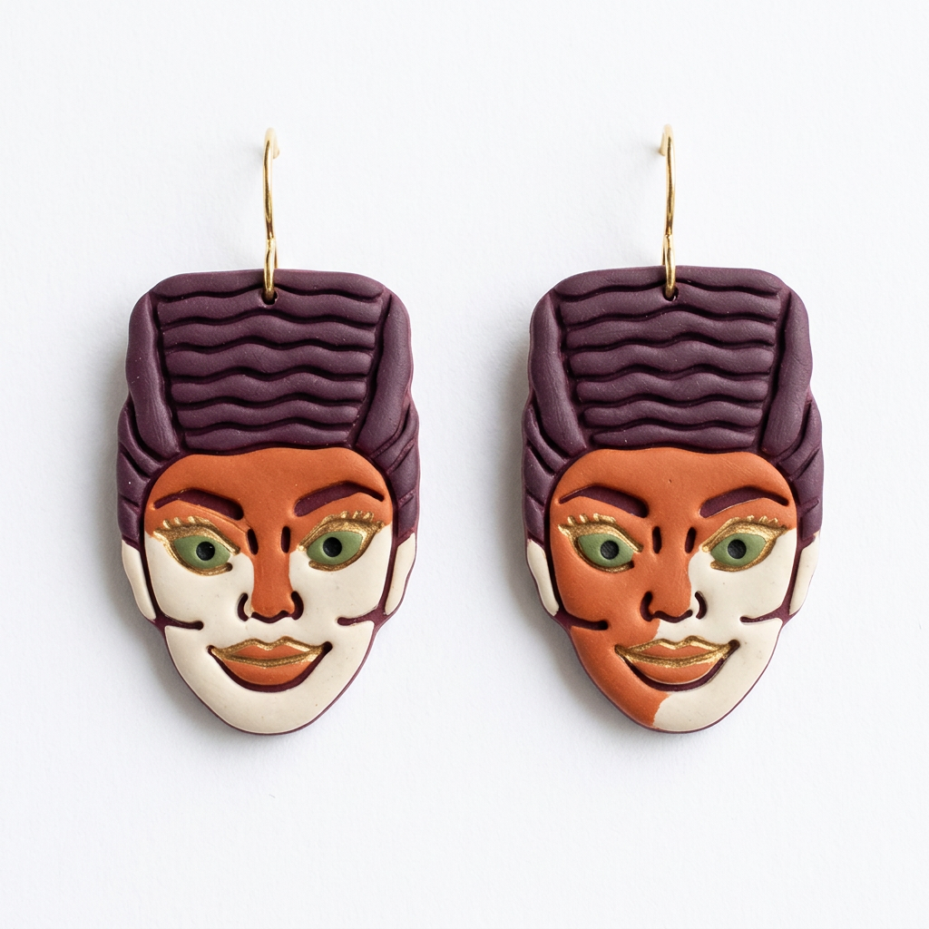 Frankenstein Bride Polymer Clay Cutter | Halloween Earring Tool
