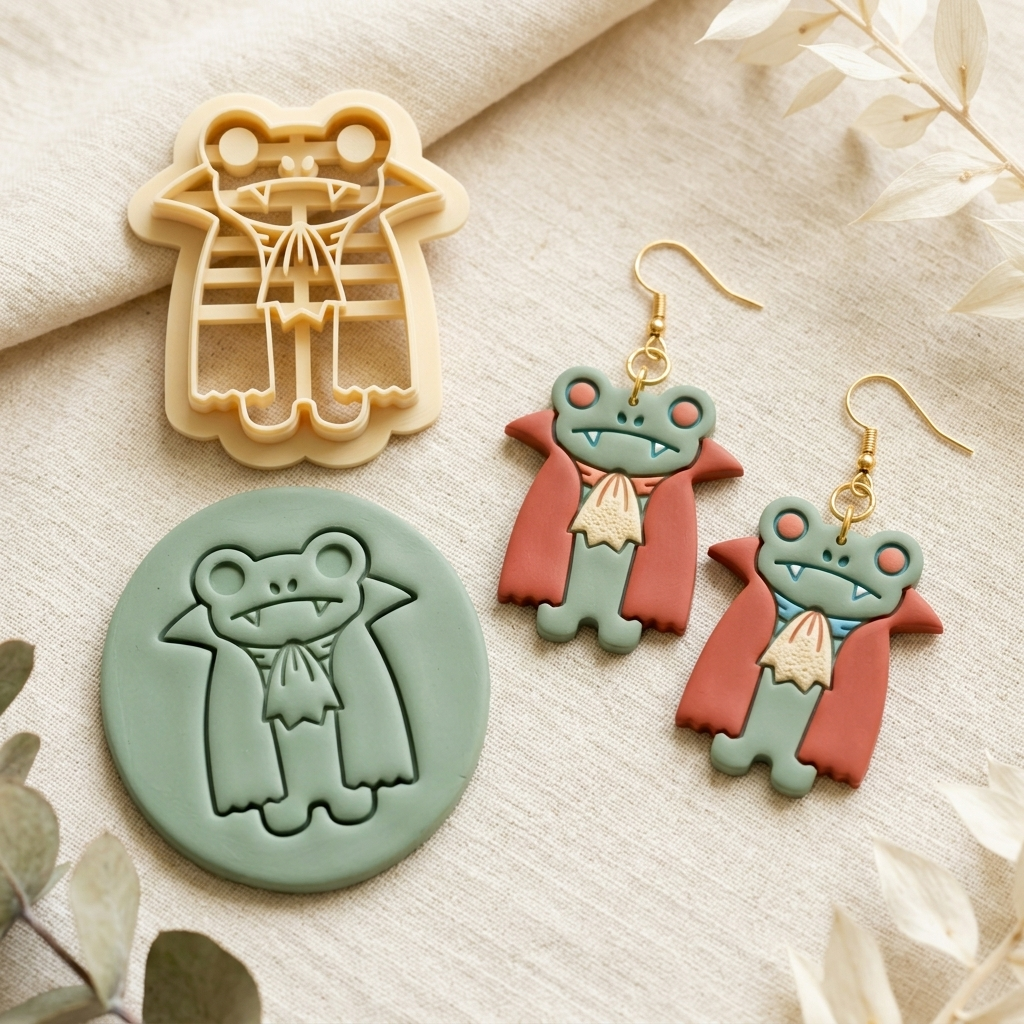 Frog Dracula Polymer Clay Cutter | Halloween Earring Tool
