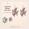 Funny Fish Polymer Clay Cutter 25–45mm | Quirky Ocean Earring Cutter | IrisCrafts7
