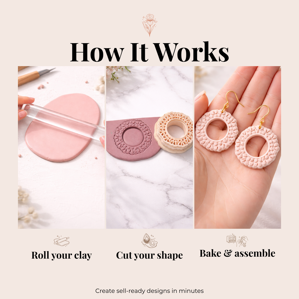 Garden Bridal Bloom Polymer Clay Cutter – Floral Wedding Earrings Tool | Clay Jewellery Cutter