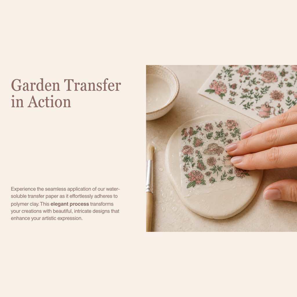 Garden Transfer Paper for Polymer Clay 150x100mm | Botanical Clay Transfer | IrisCrafts7