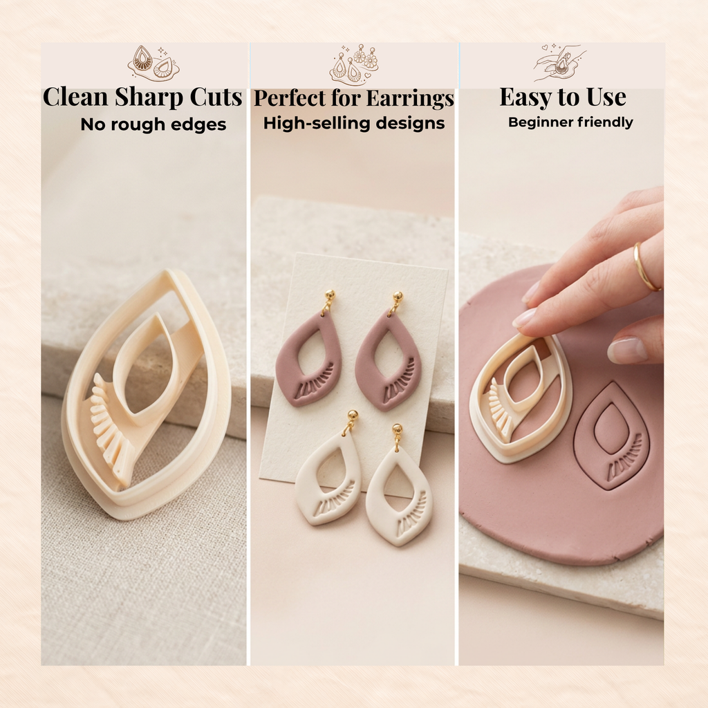 Geometric 7 Polymer Clay Cutter – Modern Earring Cutter | Abstract Shape Clay Tool