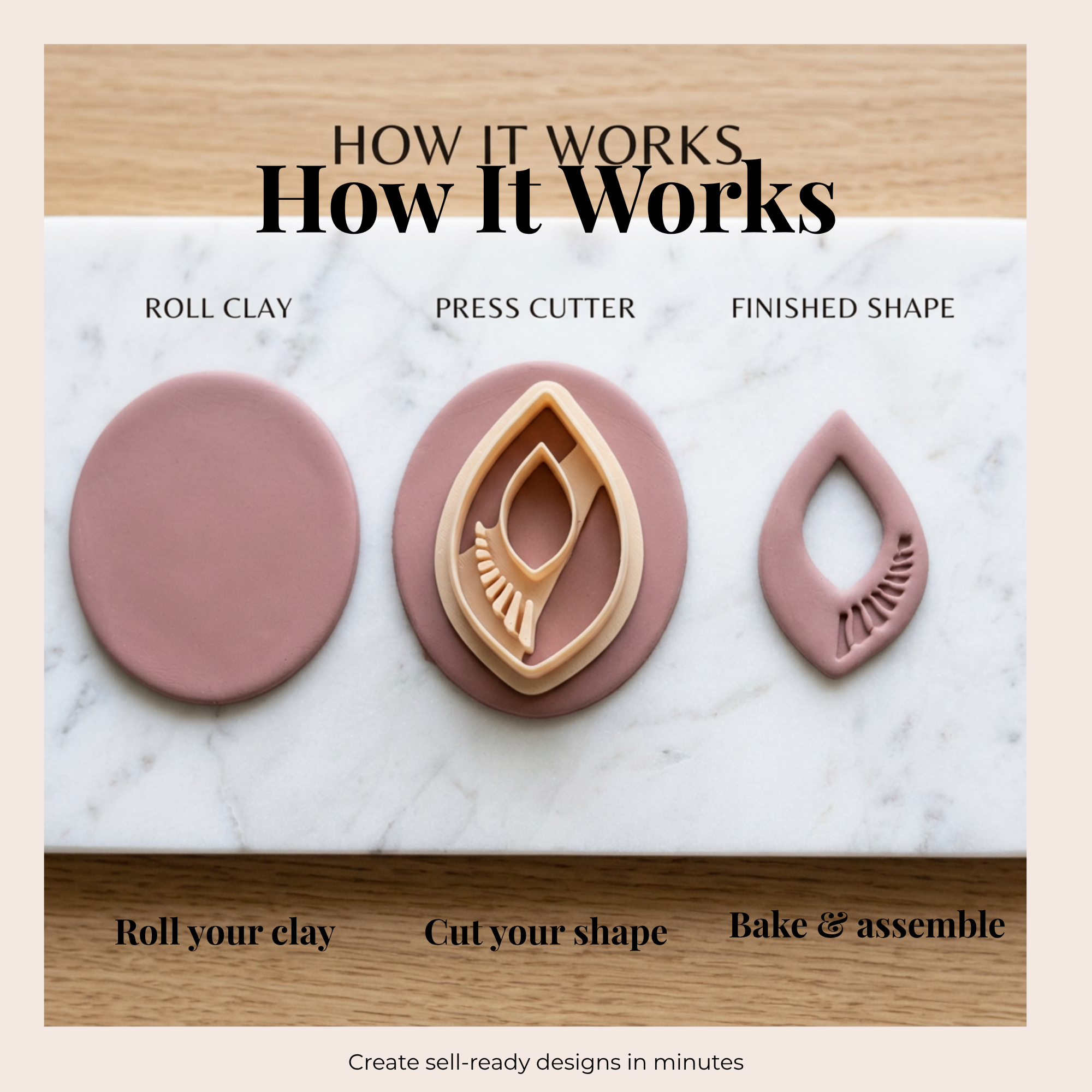 Geometric 7 Polymer Clay Cutter – Modern Earring Cutter | Abstract Shape Clay Tool