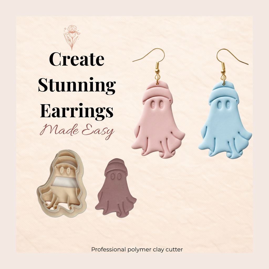Ghost 5 Polymer Clay Cutter – Halloween Earring Cutter, Cute Ghost Shape, Clay Tools