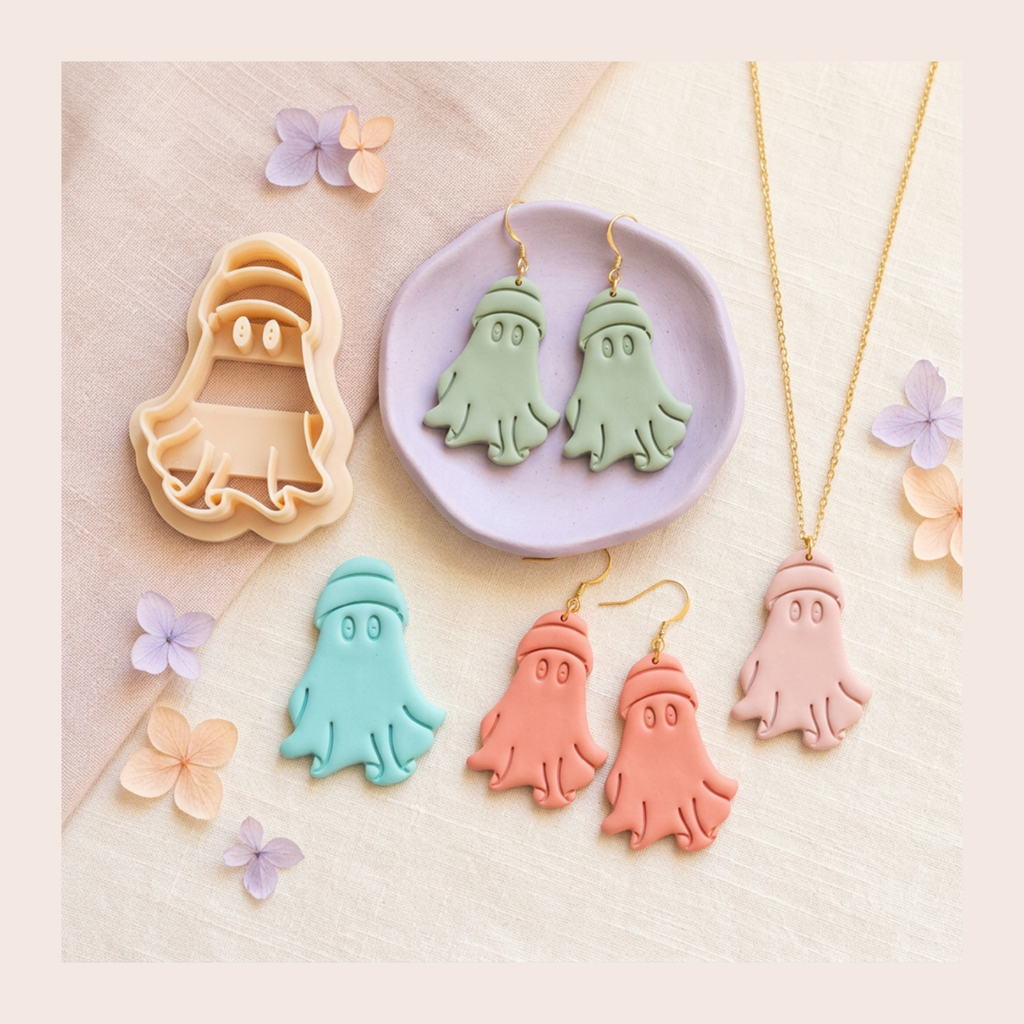 Ghost 5 Polymer Clay Cutter – Halloween Earring Cutter, Cute Ghost Shape, Clay Tools