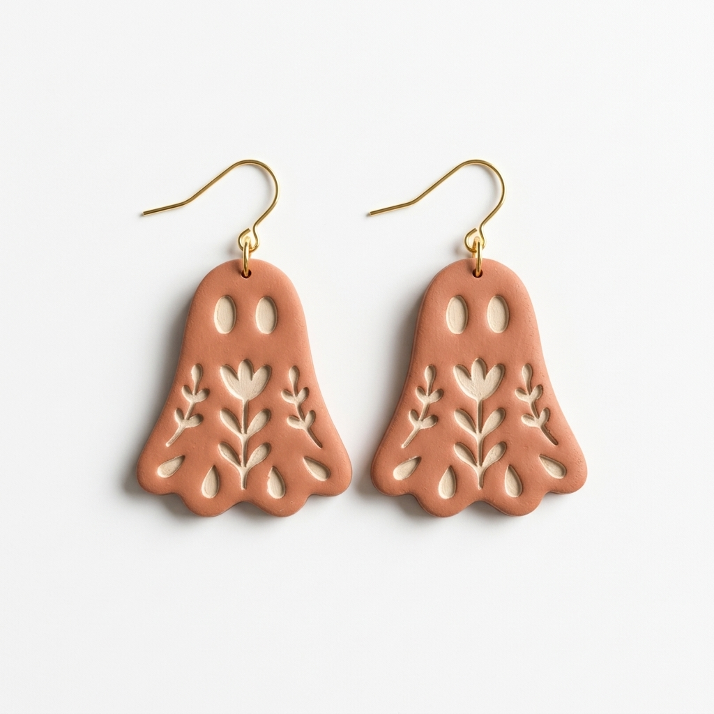 Ghost Bloom Polymer Clay Cutter | Cute Halloween Earring Tool