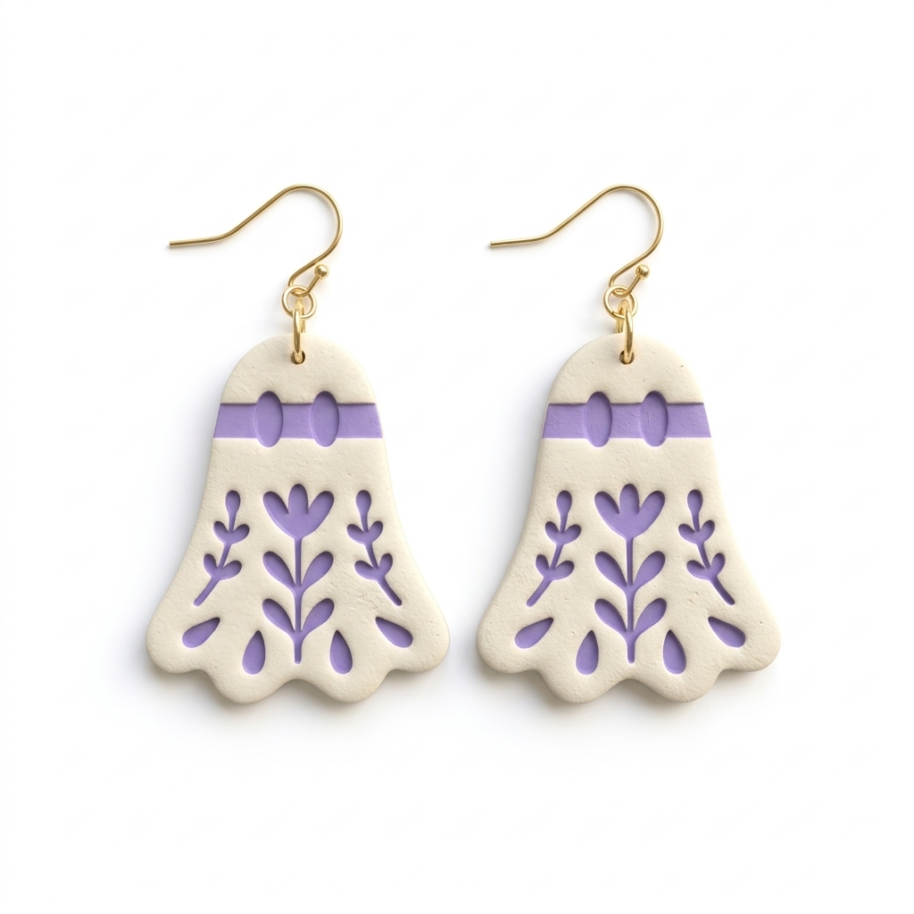 Ghost Bloom Polymer Clay Cutter | Cute Halloween Earring Tool