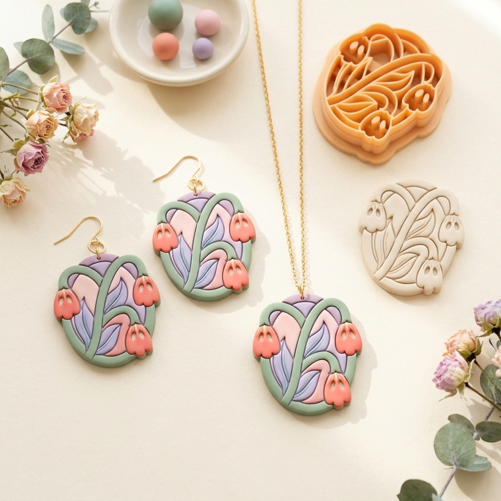 Ghostly Bells Polymer Clay Cutter | 25–45mm | Ghost Bell Shape Clay Cutter | Earring Jewellery Making Tool