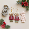 Gingerbread Girl with Christmas Cookie Polymer Clay Cutter | Festive Tool