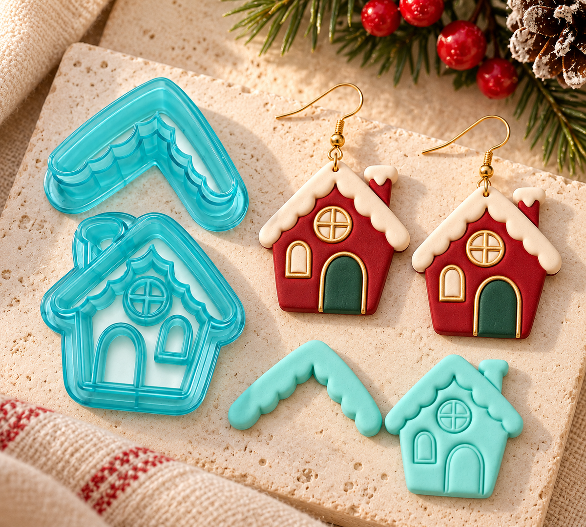 Gingerbread House 1 Polymer Clay Cutter | Christmas Earring Tool