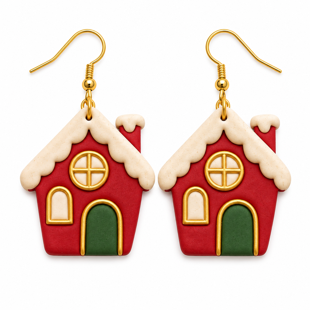 Gingerbread House 1 Polymer Clay Cutter | Christmas Earring Tool