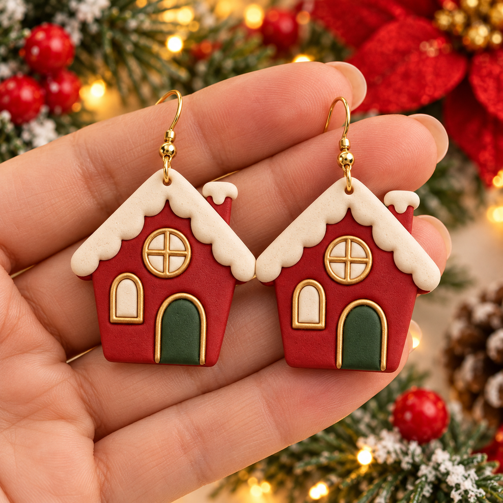 Gingerbread House 1 Polymer Clay Cutter | Christmas Earring Tool