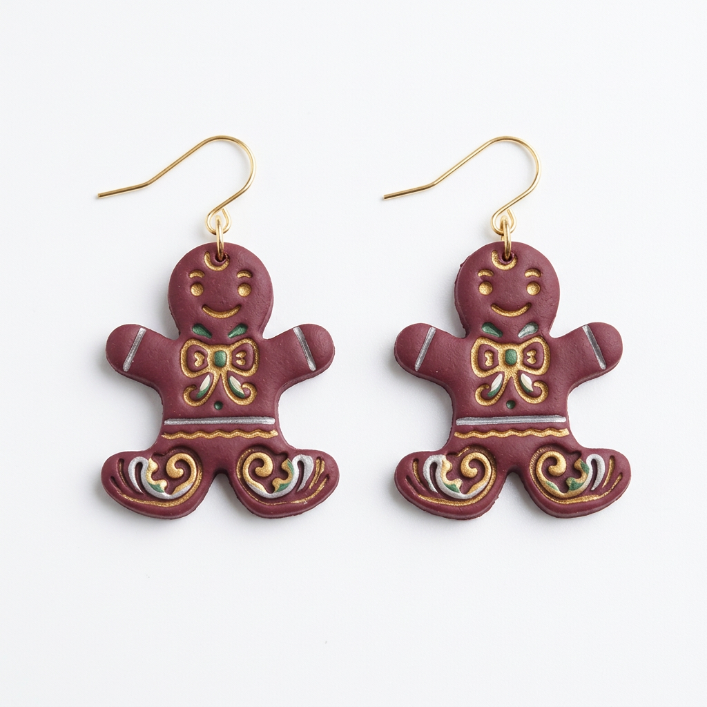 Gingerbread Man 5 Polymer Clay Cutter | Christmas Earring Tool