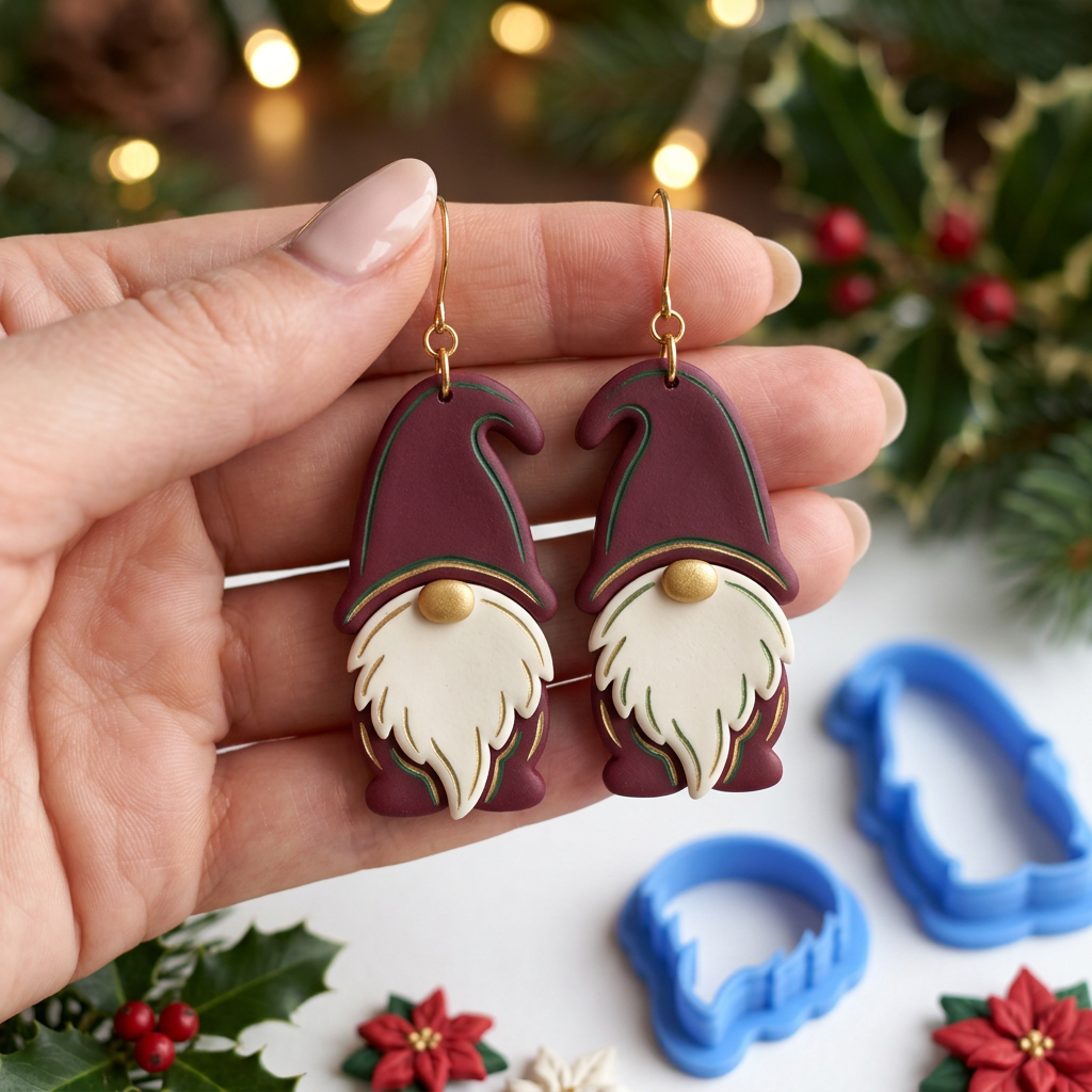 Gnome 4 Polymer Clay Cutter | Cute Scandi Gnome Earring Tool
