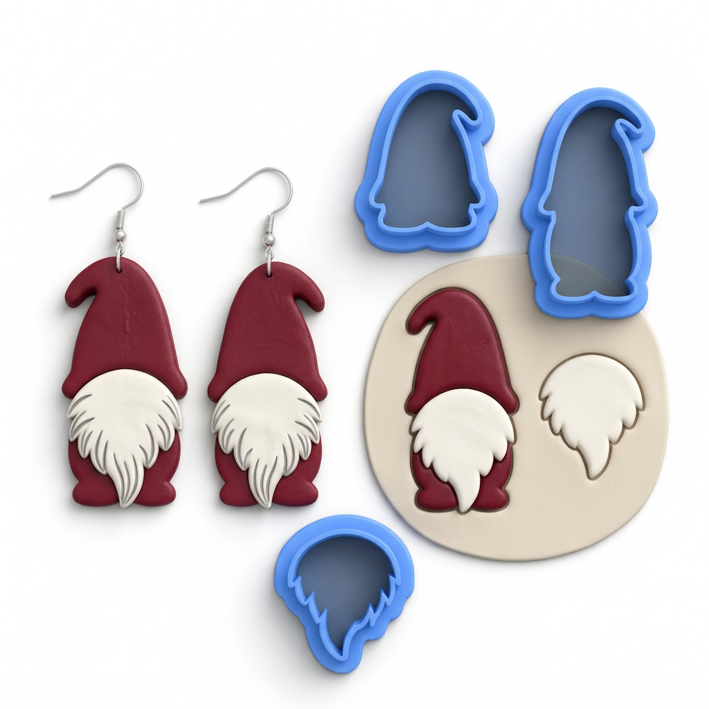 Gnome 4 Polymer Clay Cutter | Cute Scandi Gnome Earring Tool