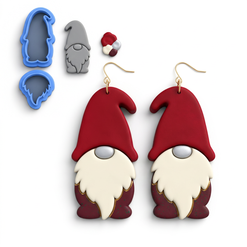 Gnome 4 Polymer Clay Cutter | Cute Scandi Gnome Earring Tool