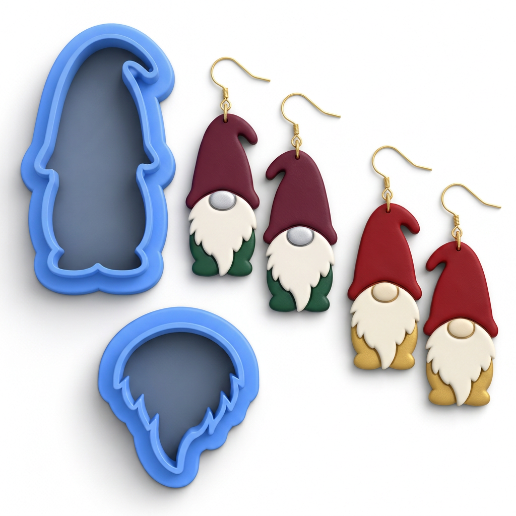 Gnome 4 Polymer Clay Cutter | Cute Scandi Gnome Earring Tool