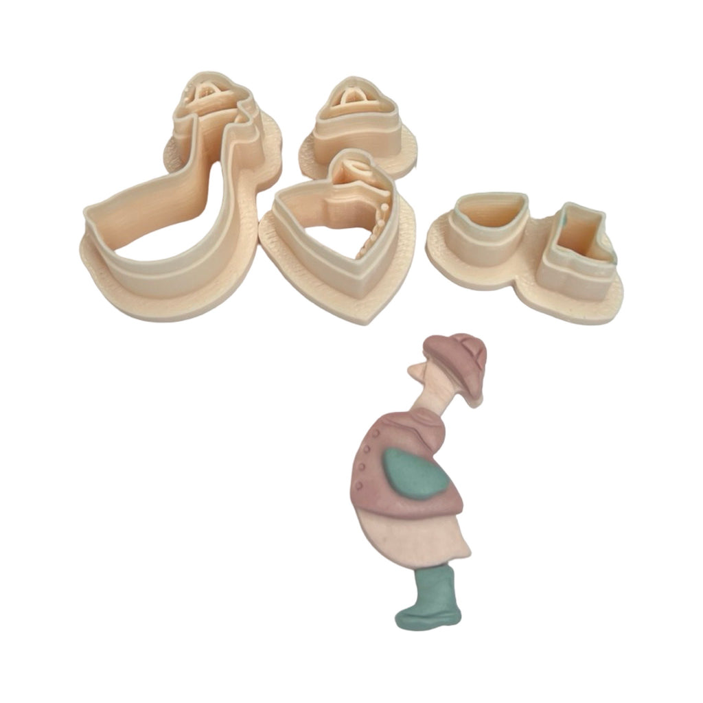 Goose with Raincoat Polymer Clay Cutter Set
