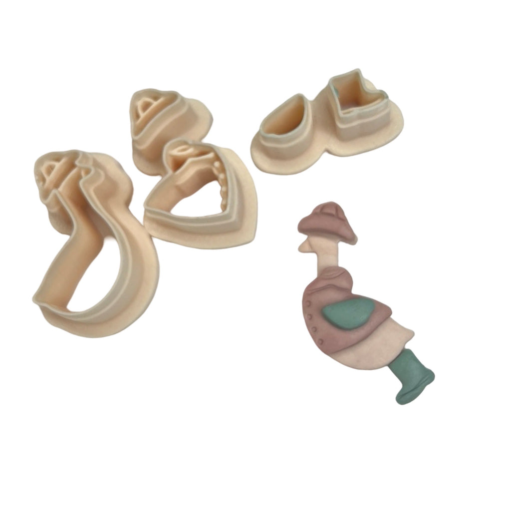 Goose with Raincoat Polymer Clay Cutter Set