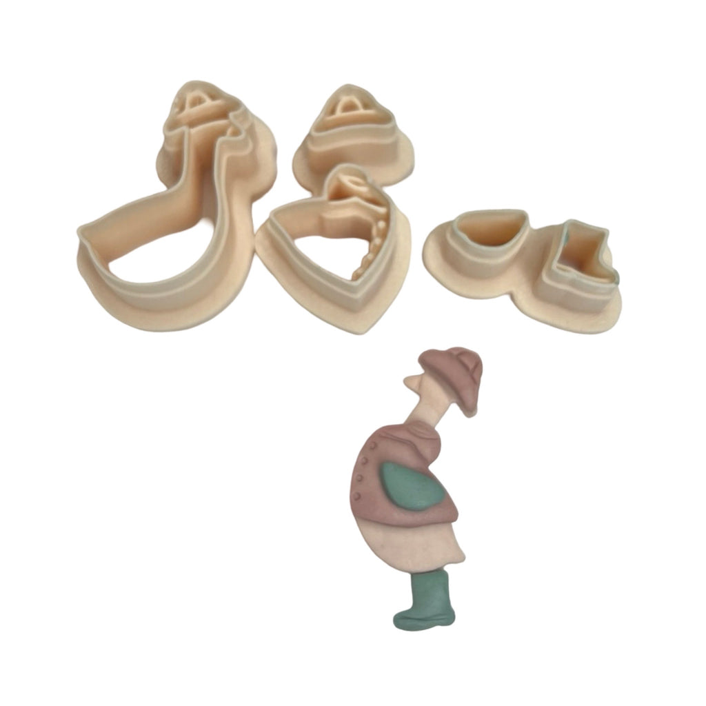 Goose with Raincoat Polymer Clay Cutter Set