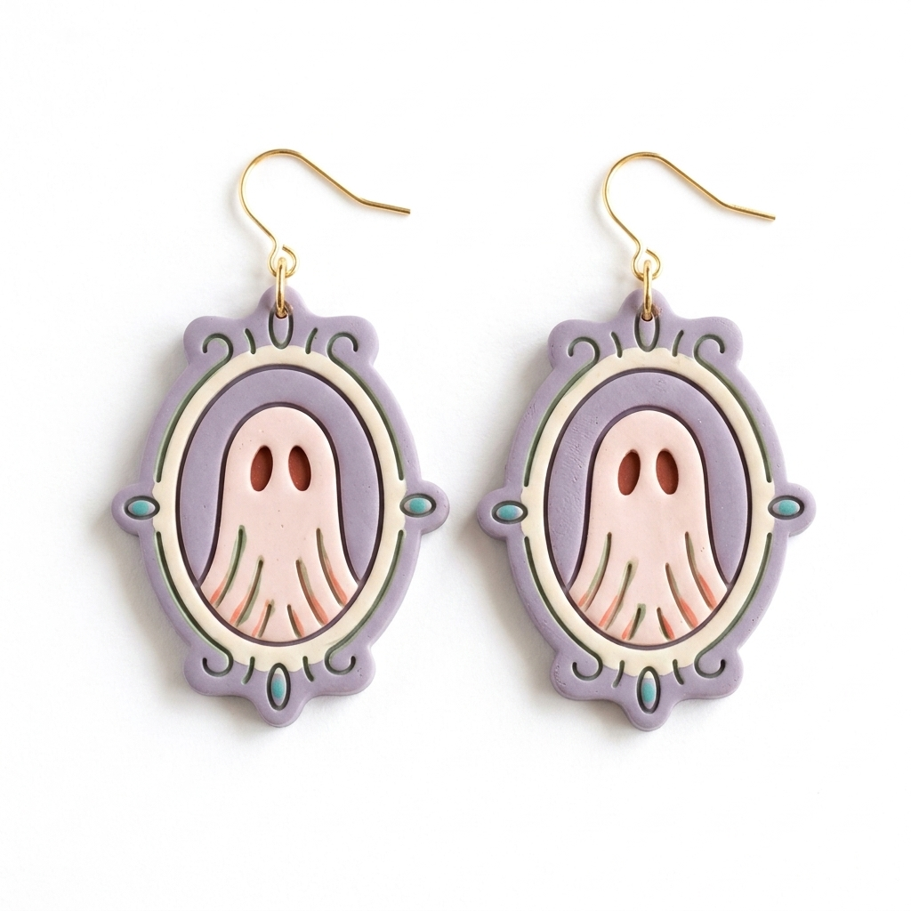 Gothic Frame Ghost Polymer Clay Cutter | 25–45mm | Ghost Frame Shape Clay Cutter | Earring Jewellery Making Tool
