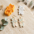 Gothic Westie Pup Polymer Clay Cutter | Bow Dog Earring Tool