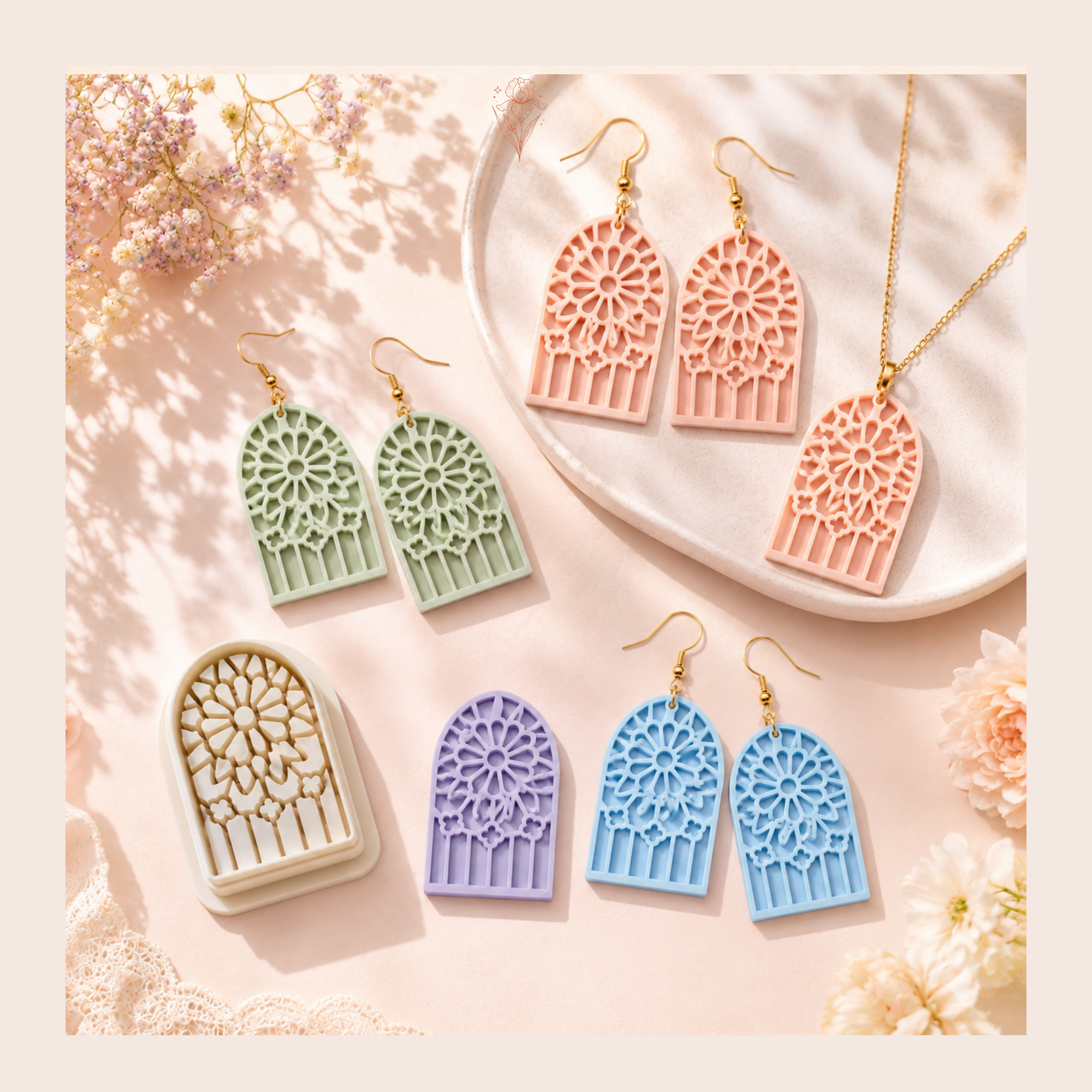 Gothic Window 5 Polymer Clay Cutter | 25–45mm | Gothic Arch Shape Clay Cutter | Earring Jewellery Making Tool