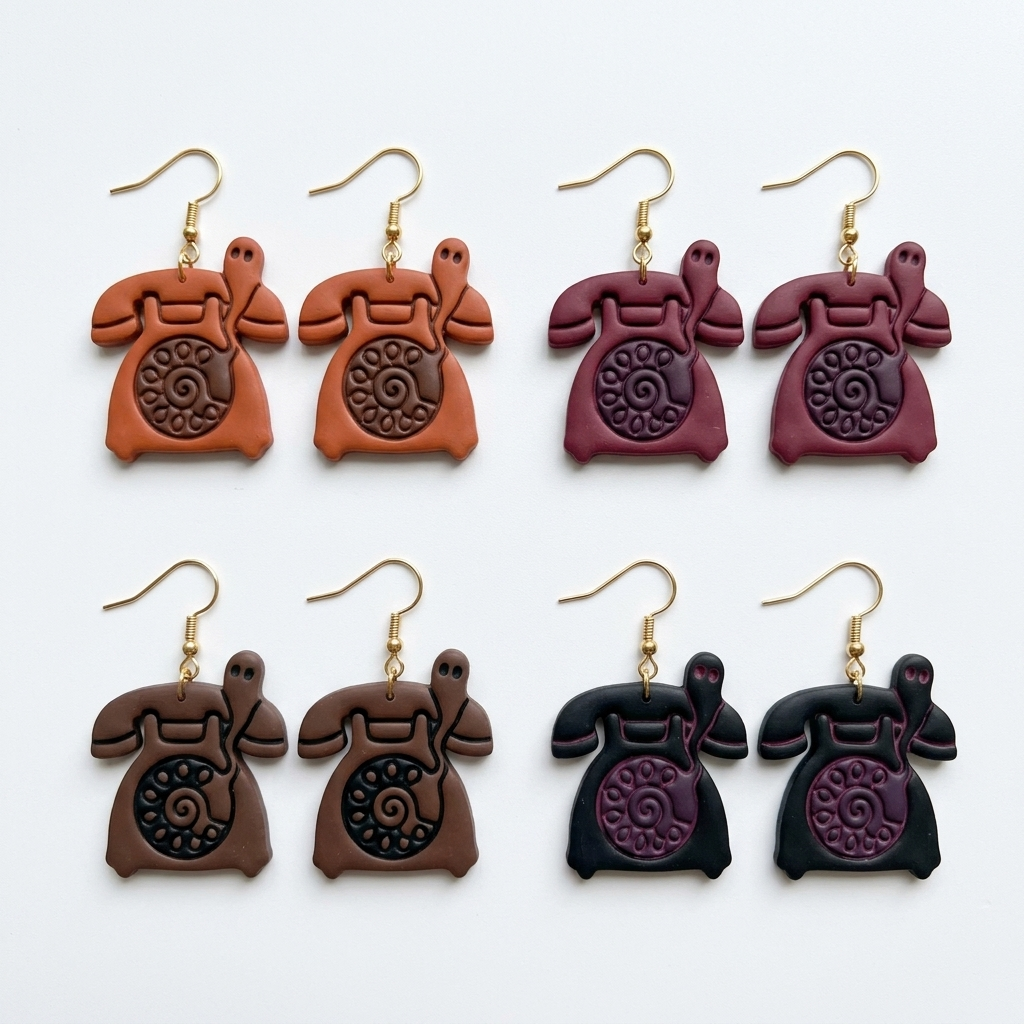 Haunted Phone Polymer Clay Cutter | Funny Halloween Earring Tool