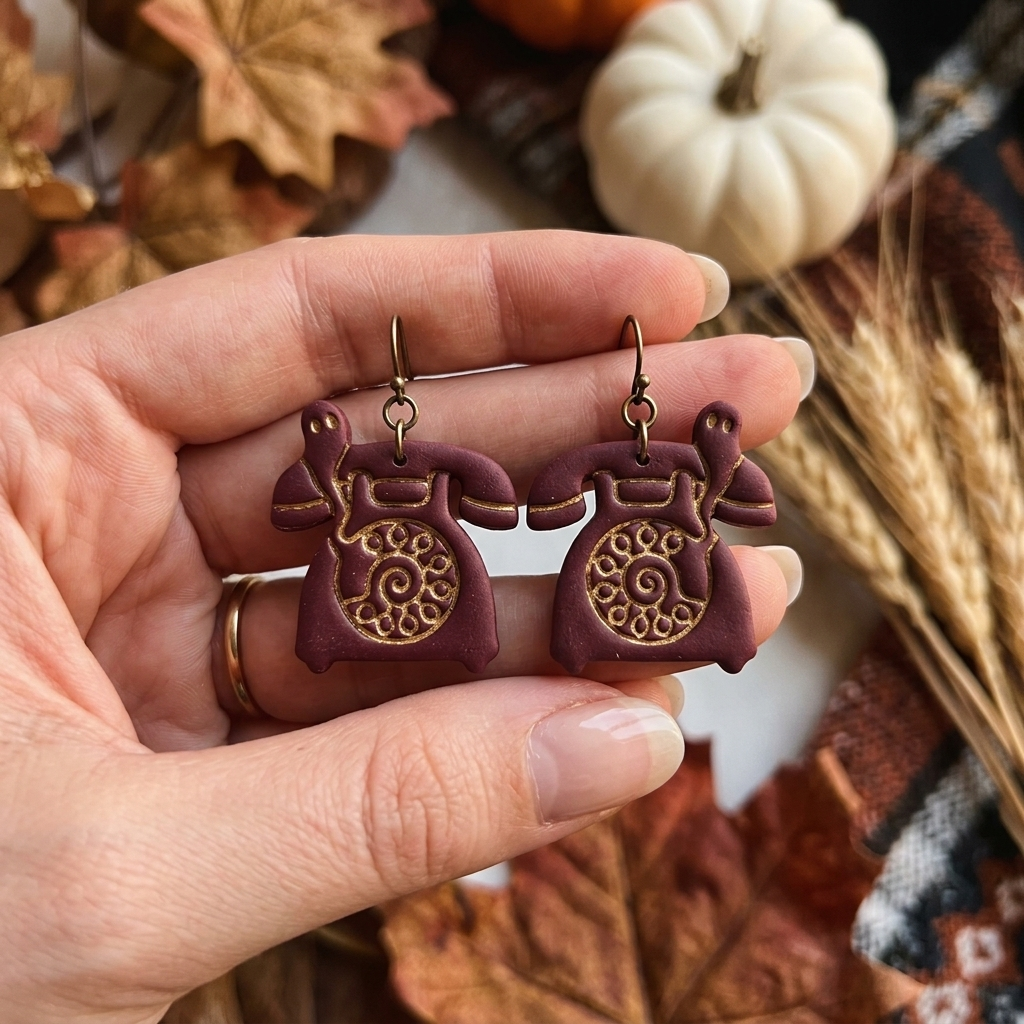 Haunted Phone Polymer Clay Cutter | Funny Halloween Earring Tool