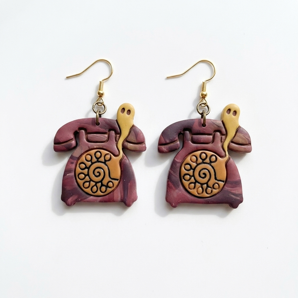 Haunted Phone Polymer Clay Cutter | Funny Halloween Earring Tool