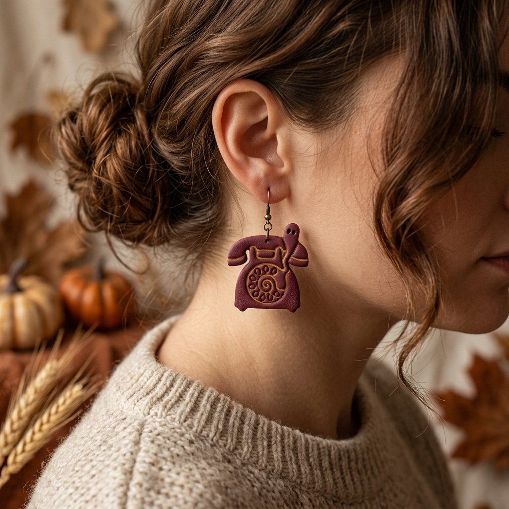Haunted Phone Polymer Clay Cutter | Funny Halloween Earring Tool