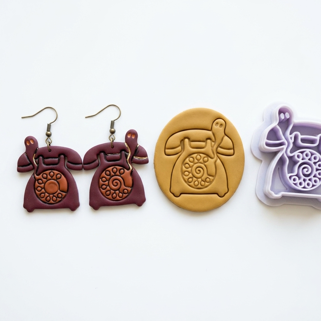 Haunted Phone Polymer Clay Cutter | Funny Halloween Earring Tool