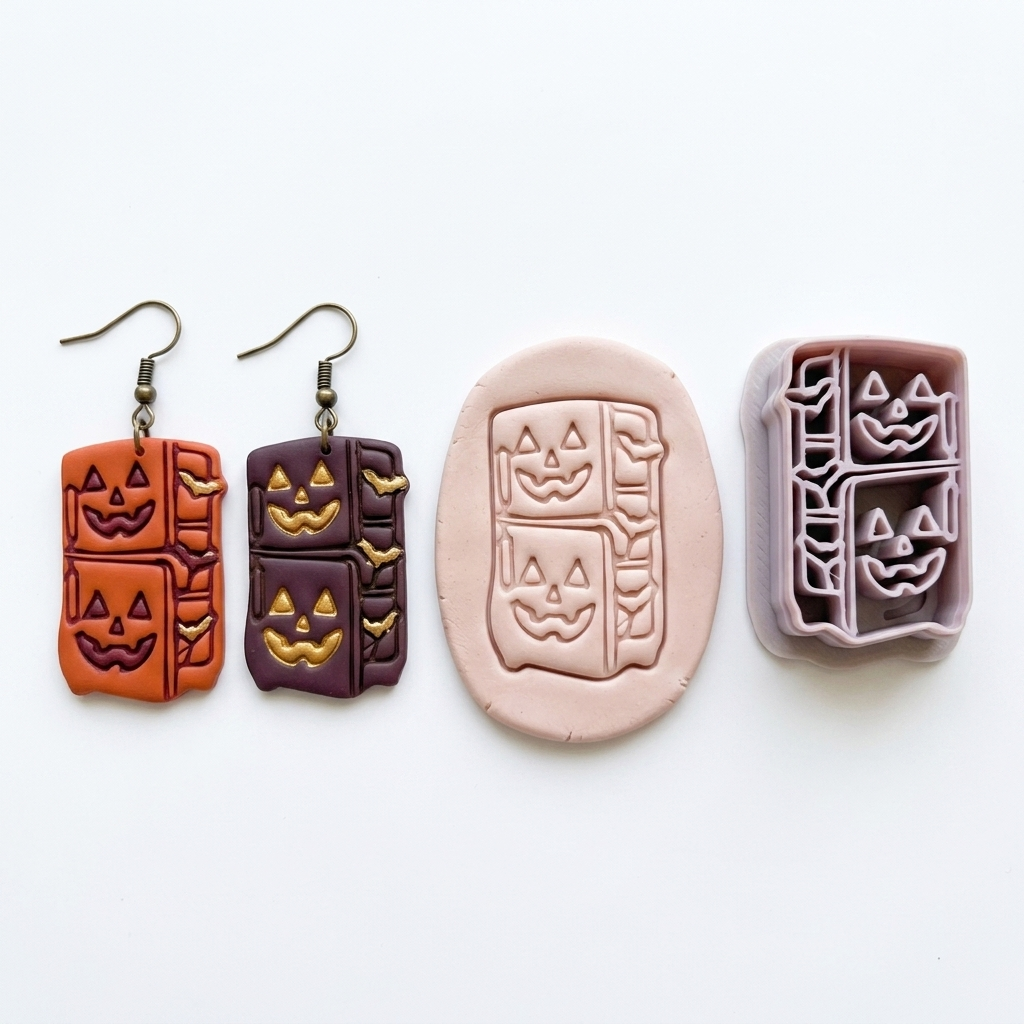 Haunted Refrigerator Polymer Clay Cutter | Funny Halloween Earring Tool