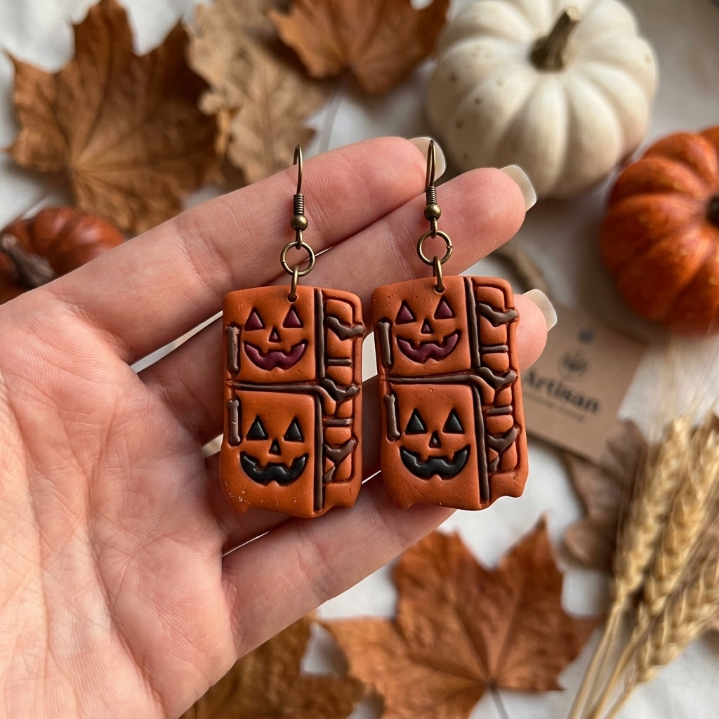 Haunted Refrigerator Polymer Clay Cutter | Funny Halloween Earring Tool