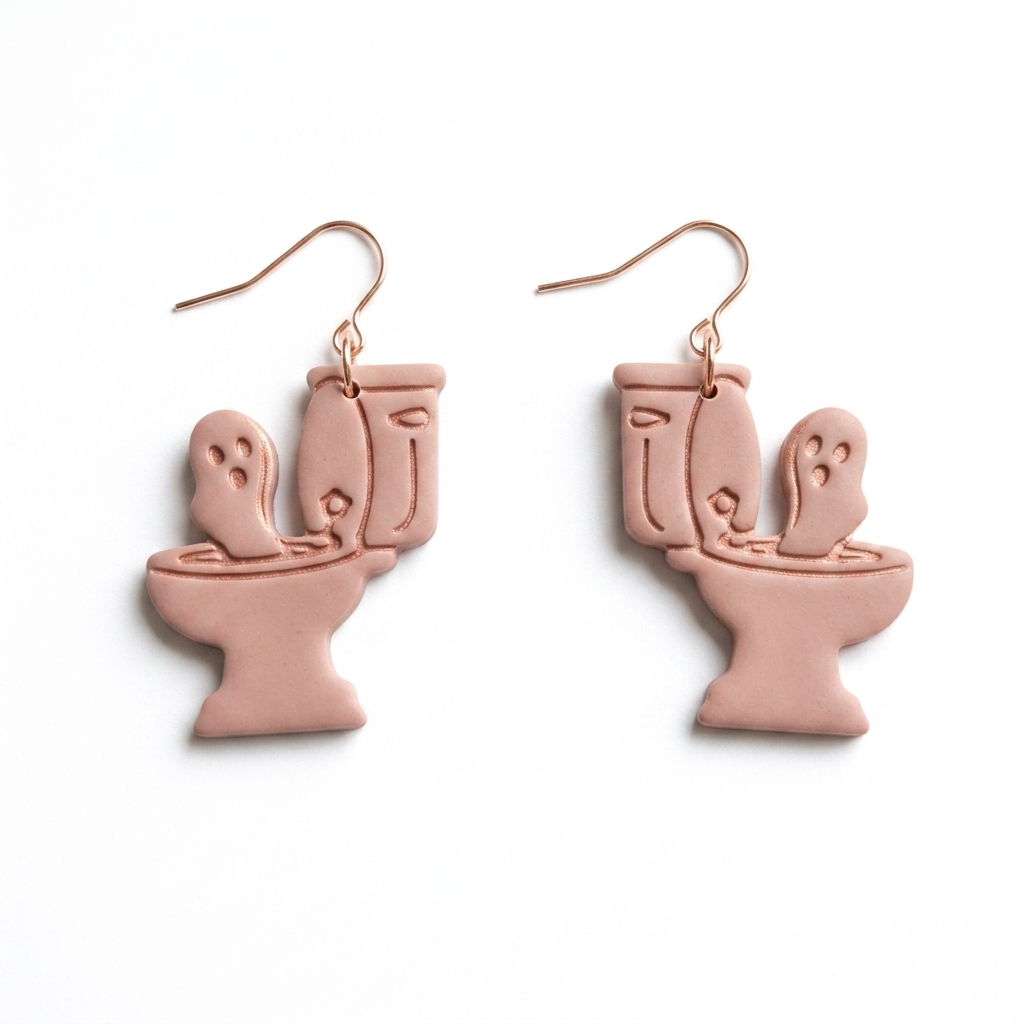 Haunted Toilet Polymer Clay Cutter | Funny Halloween Earring Tool