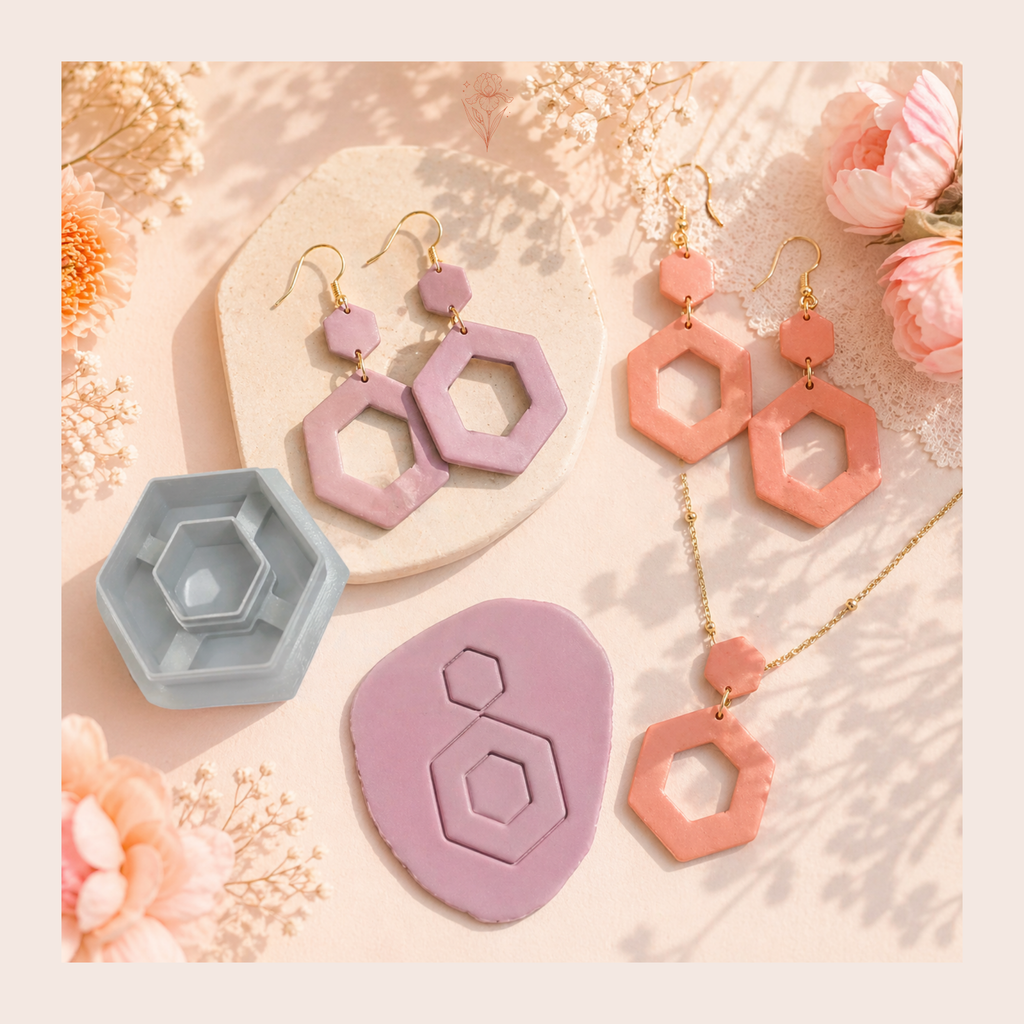 Hexagon Polymer Clay Cutter | Geometric Earring Cutter | IrisCrafts7