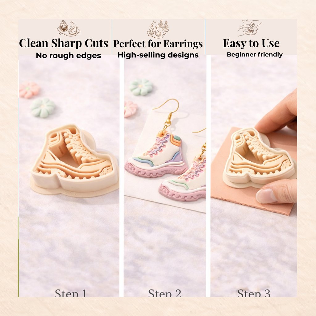 Hiking Boot Polymer Clay Cutter 25-45mm | Outdoor Jewellery Making | IrisCrafts7