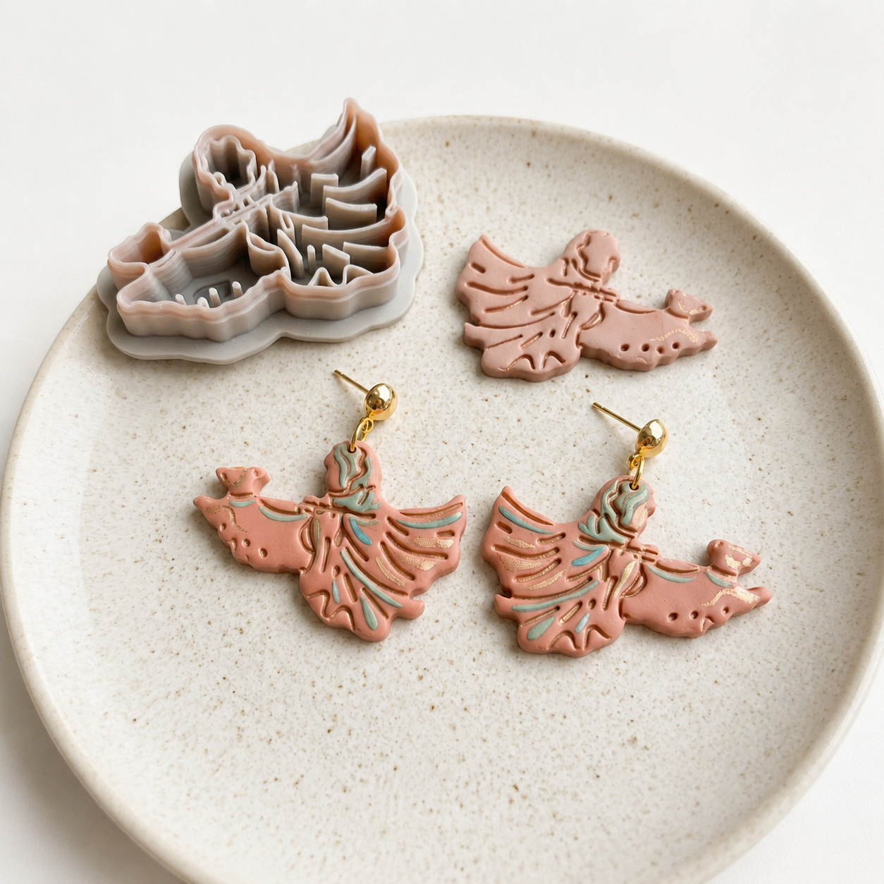 Hooded Ghost Walking a Dog Polymer Clay Cutter | Halloween Earring Tool