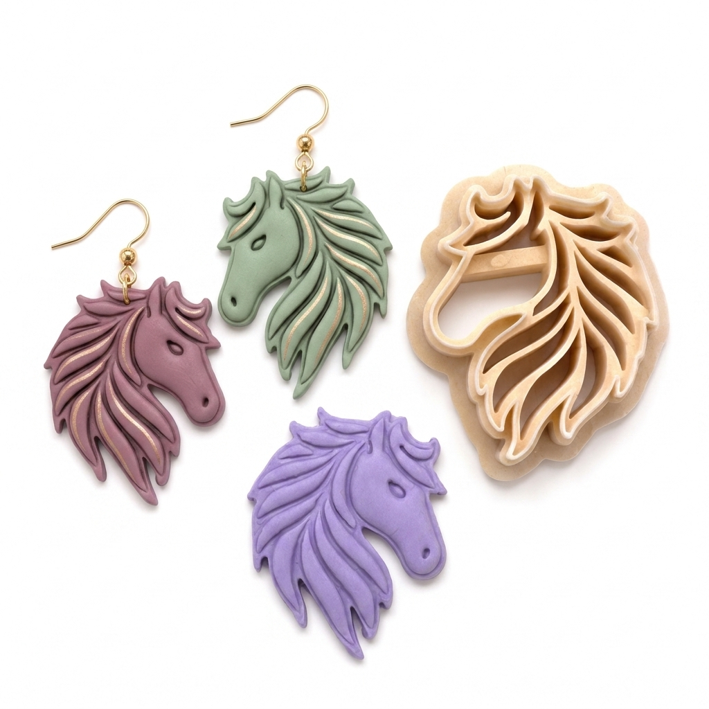 Horse 1 Polymer Clay Cutter | 30–50mm | Horse Shape Clay Cutter | Earring Jewellery Making Tool