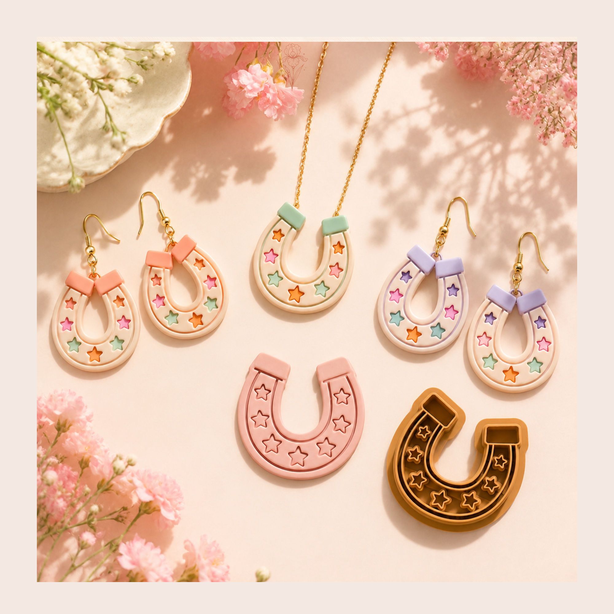 Horseshoe Star Polymer Clay Cutter | 20–35mm | Horseshoe Star Shape Clay Cutter | Earring Jewellery Making Tool