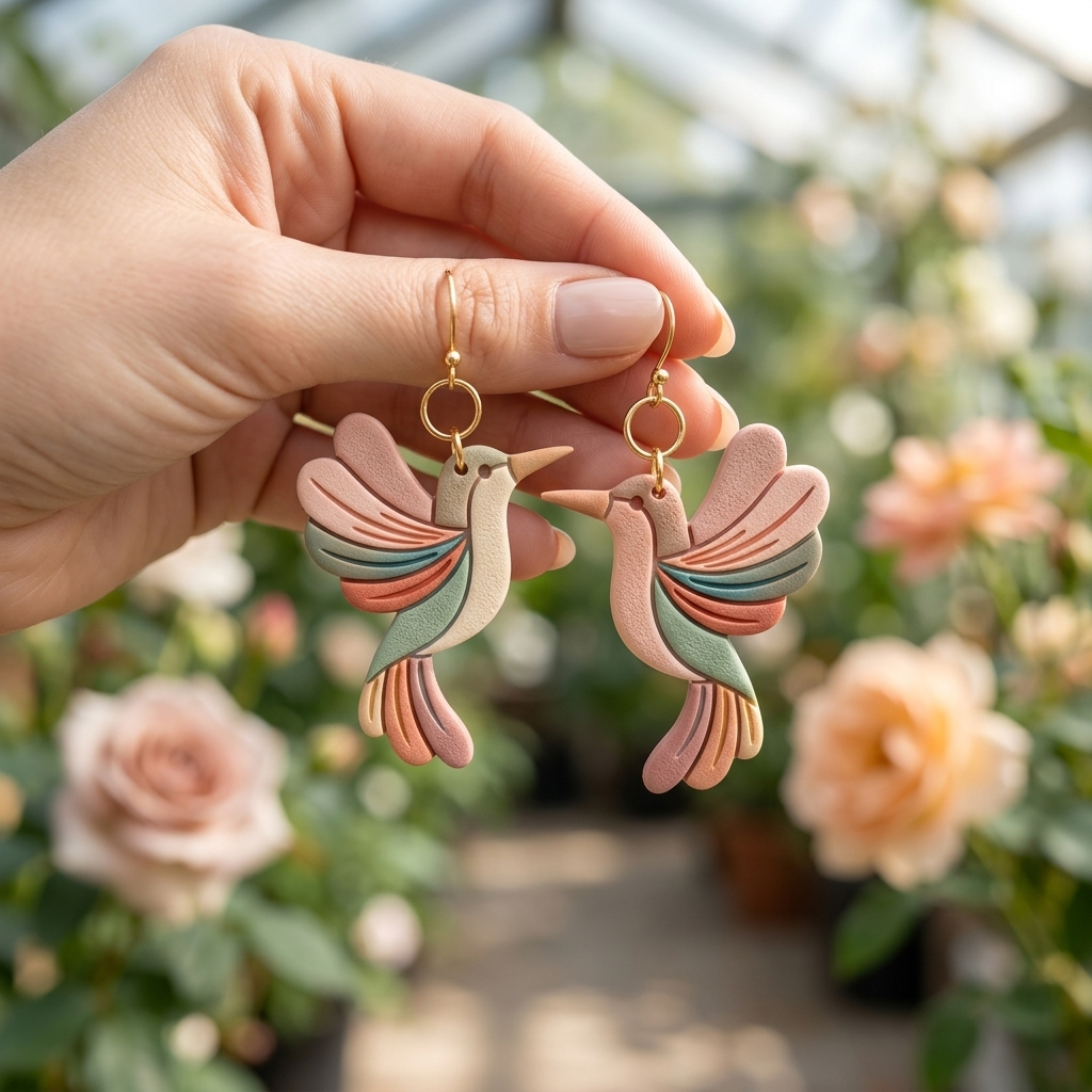 Hummingbird Polymer Clay Cutter | 25–45mm | Hummingbird Shape Clay Cutter | Earring Jewellery Making Tool
