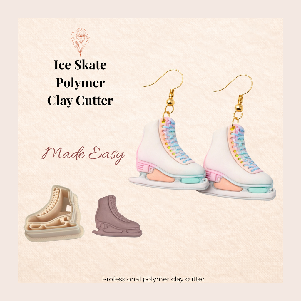 Ice Skate Polymer Clay Cutter 25-45mm | Sport Jewellery Making | IrisCrafts7