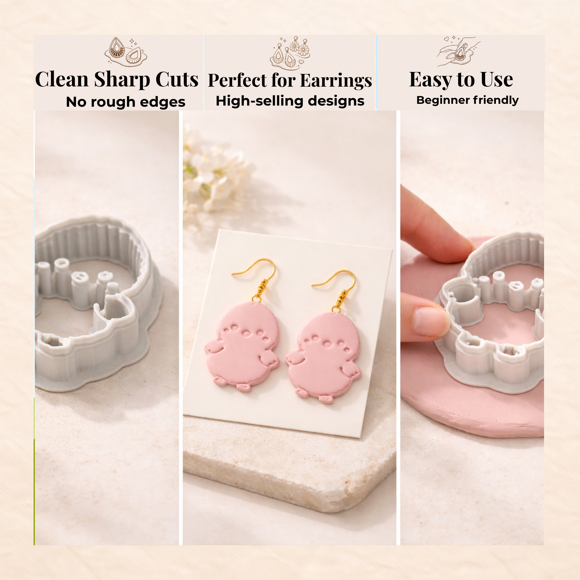 Kawaii Baby Chick Polymer Clay Cutter 25-45mm | Cute Jewellery | IrisCrafts7