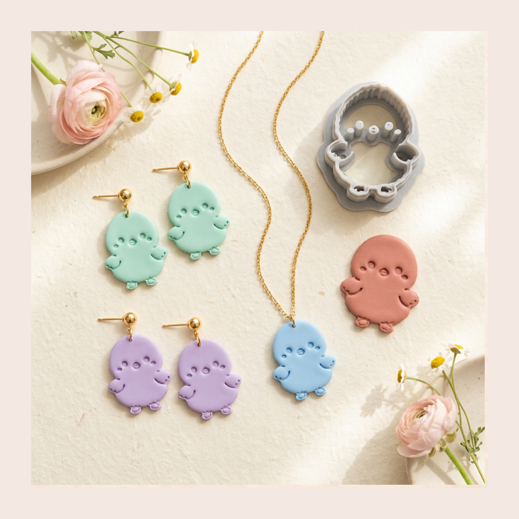 Kawaii Baby Chick Polymer Clay Cutter 25-45mm | Cute Jewellery | IrisCrafts7