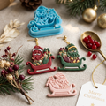 Kawaii Santa Sleigh Polymer Clay Cutter | Cute Christmas Earring Tool