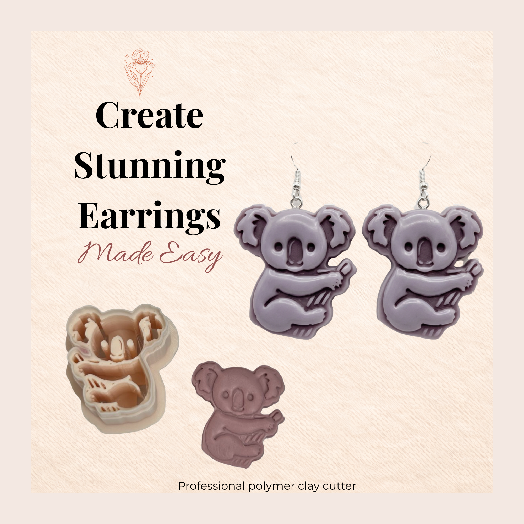Koala 2 Polymer Clay Cutter | Animal Shape Clay Tool Jewellery Making | IrisCrafts7