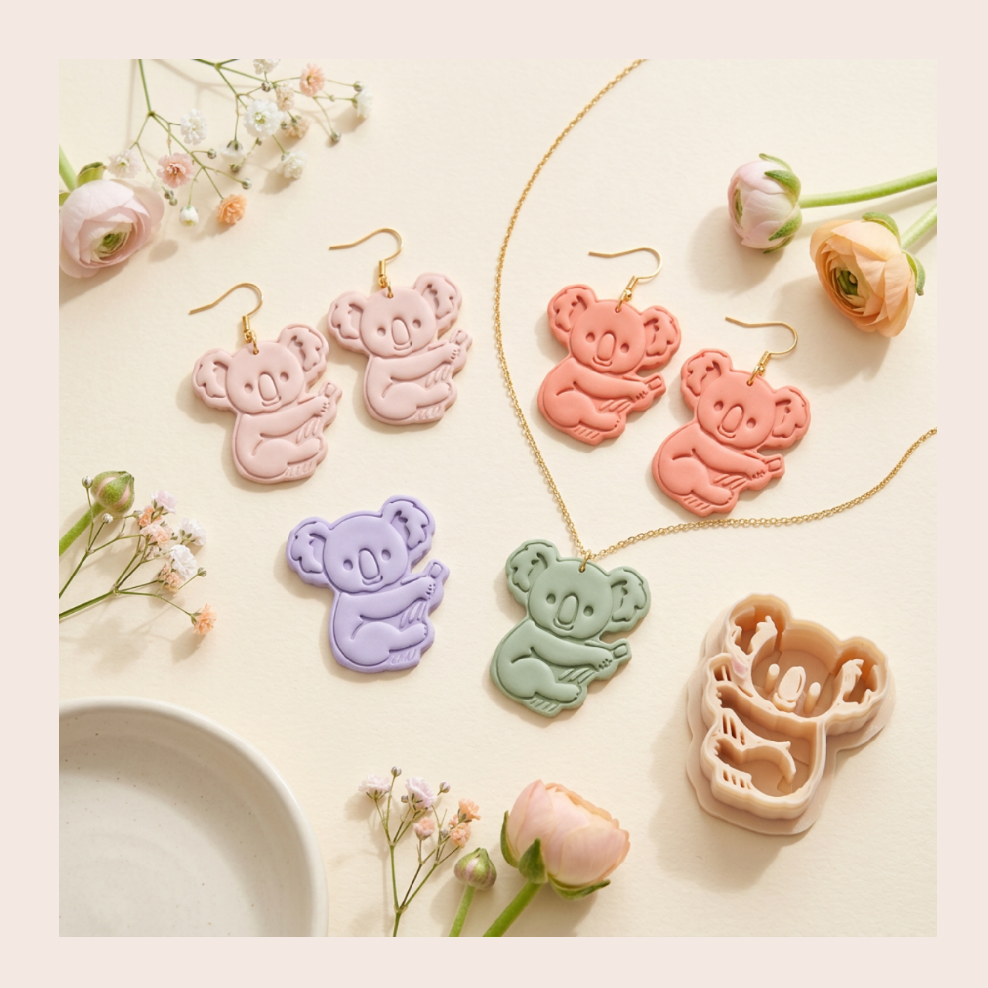 Koala 2 Polymer Clay Cutter | Animal Shape Clay Tool Jewellery Making | IrisCrafts7