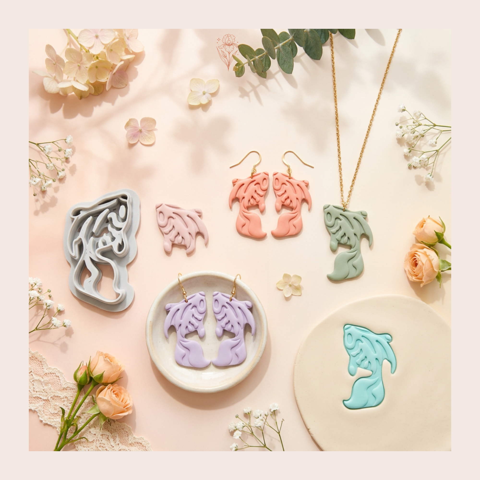 Koi Fish 2 Polymer Clay Cutter 25–45mm | Japanese Earring Cutter | IrisCrafts7